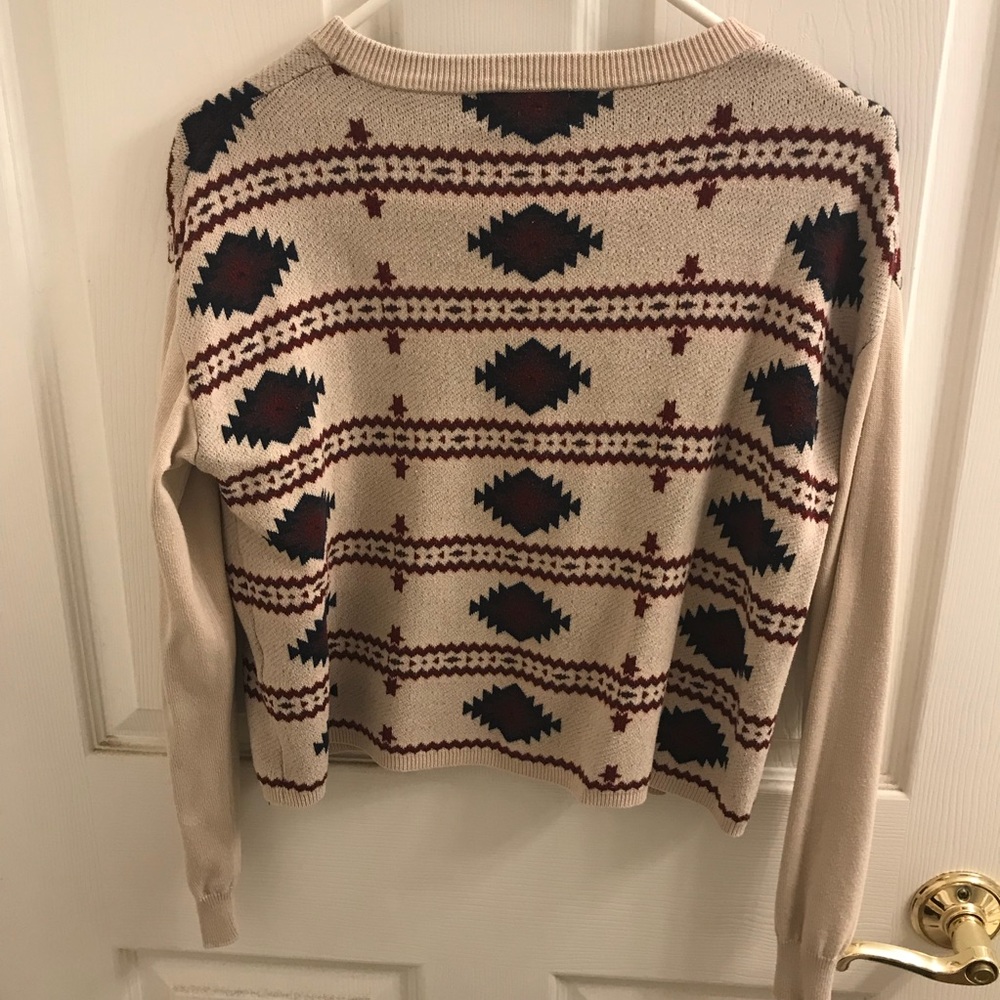 Patterned cropped sweater - Picture 2 of 2